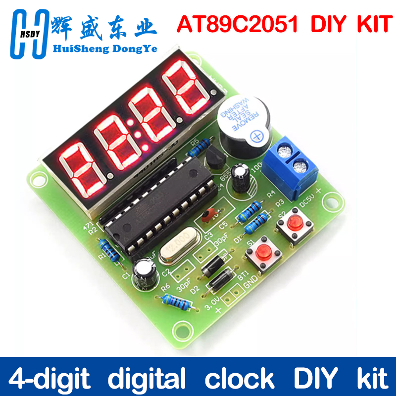 Diy Electronics Websites - AT89C2051 Digital 4 Bits Electronic Clock