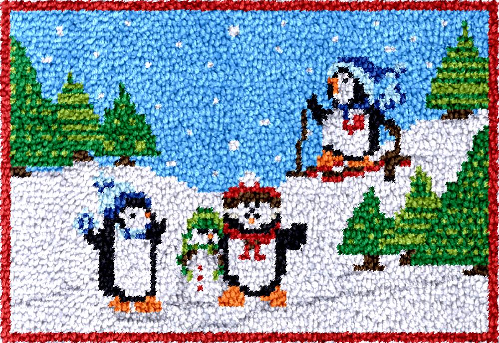Diy Electronics Kits For Adults - penguins Latch Hook Rug Kits with