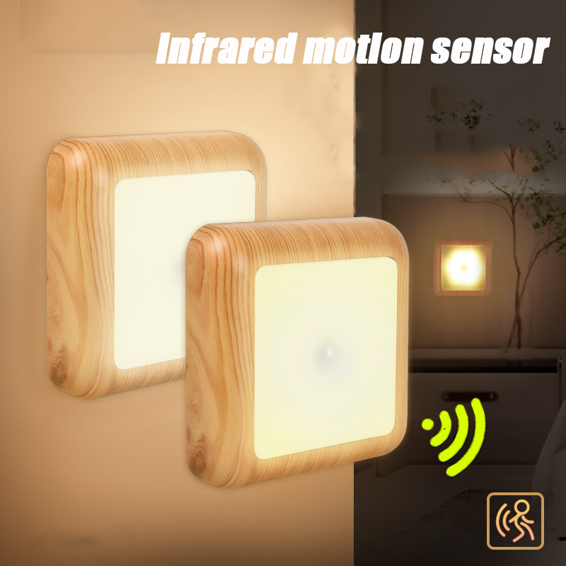 Ldr Light Sensor - Wood Grain Wireless Battery Smart Body