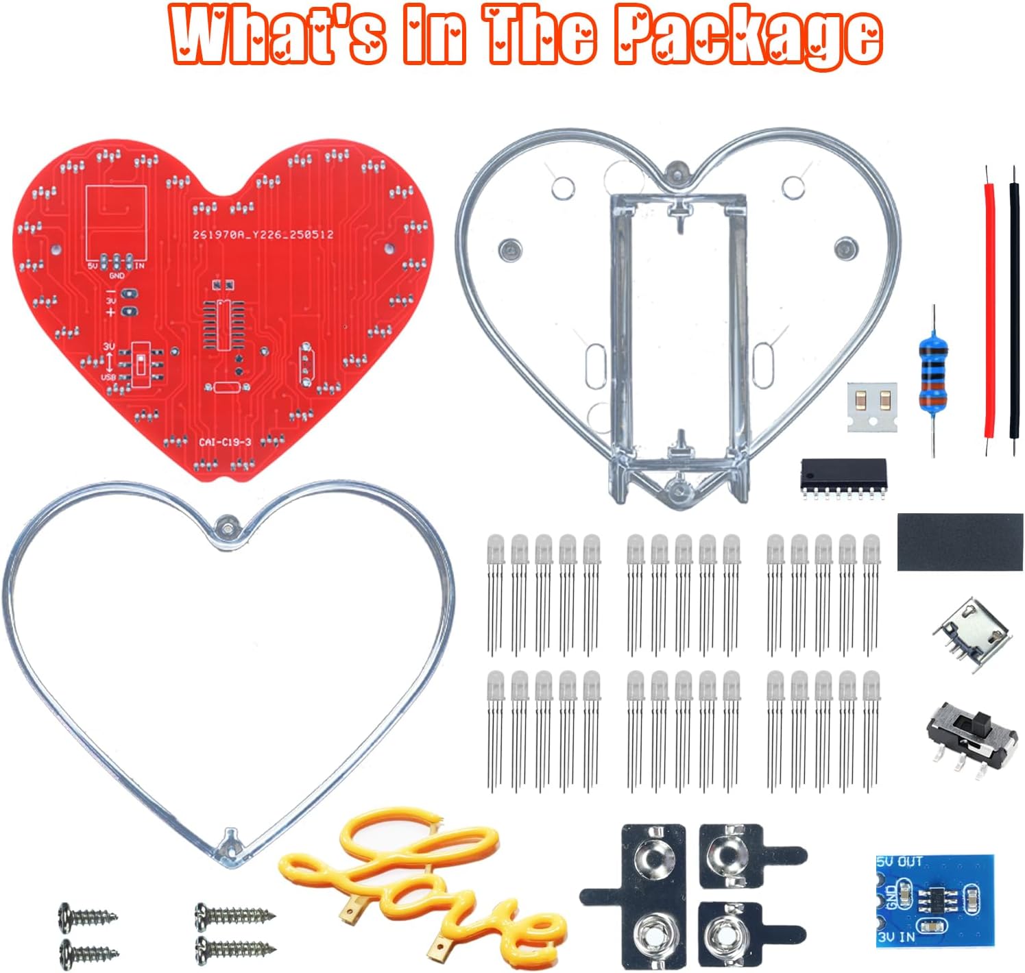 Heart Shaped LED Soldering Kit - Diy Electronics Filament recension och pris