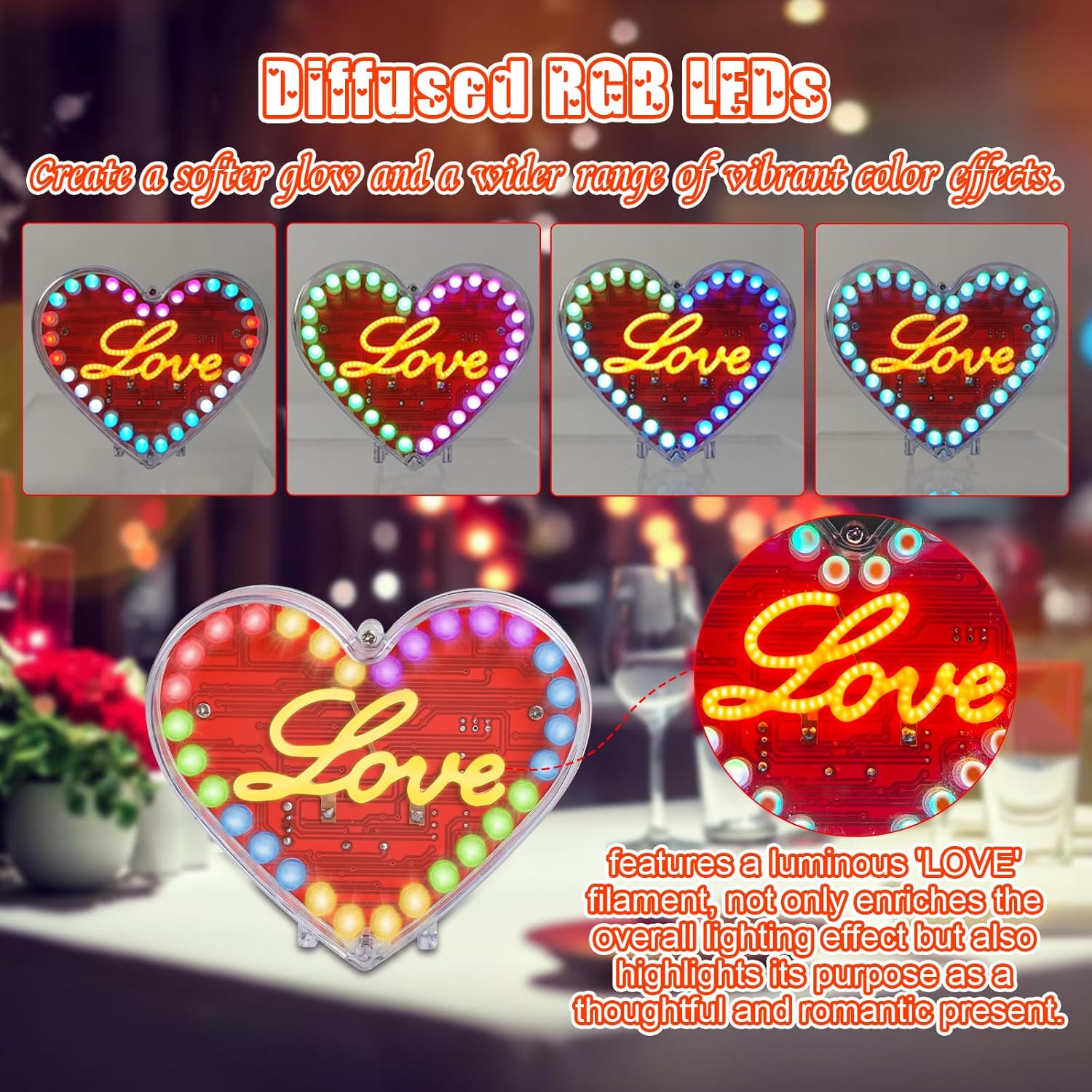 Heart Shaped LED Soldering Kit - Diy Electronics Filament recension och pris