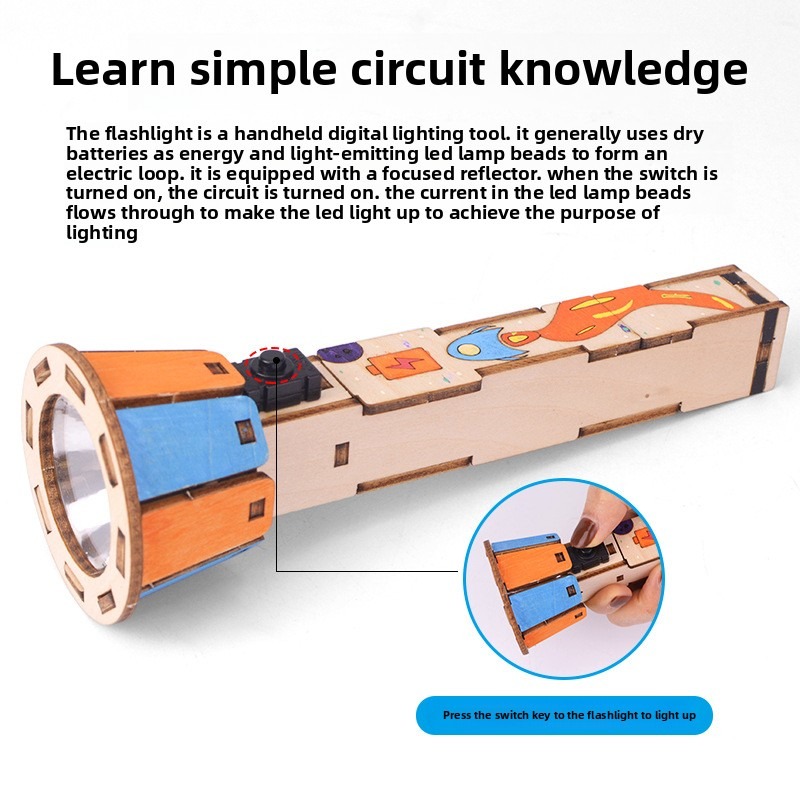 DIY Wooden Flashlight Kit Educ - Diy Electronics Projects For Kids recension och pris