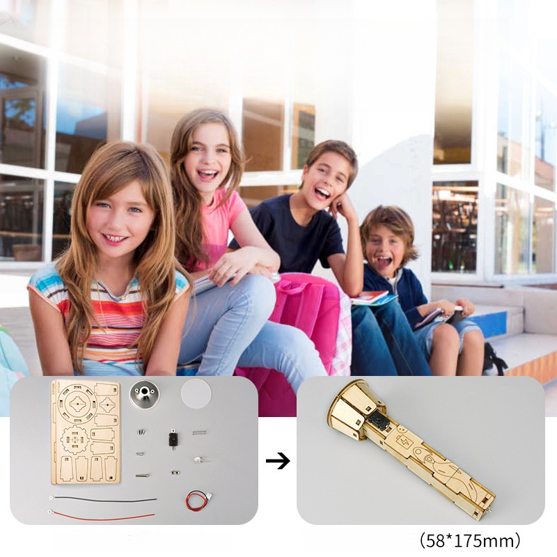 DIY Wooden Flashlight Kit Educ - Diy Electronics Projects For Kids recension och pris
