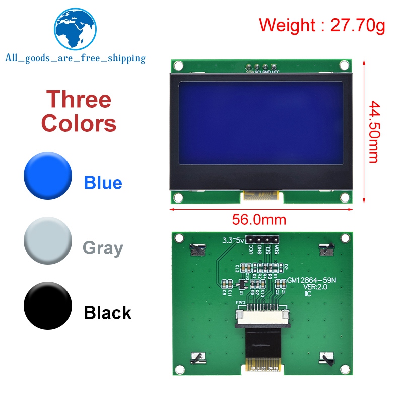 1/3PCS 12864 IIC LCD Module 12 - I2C Lcd Display recension och pris