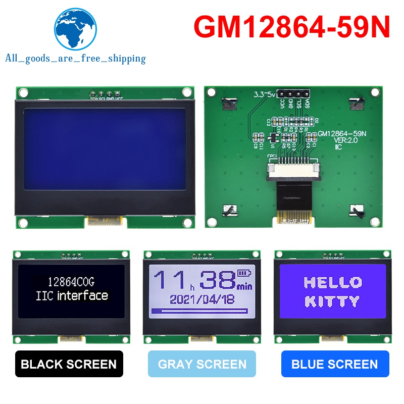 1/3PCS 12864 IIC LCD Module 12 - I2C Lcd Display recension och pris