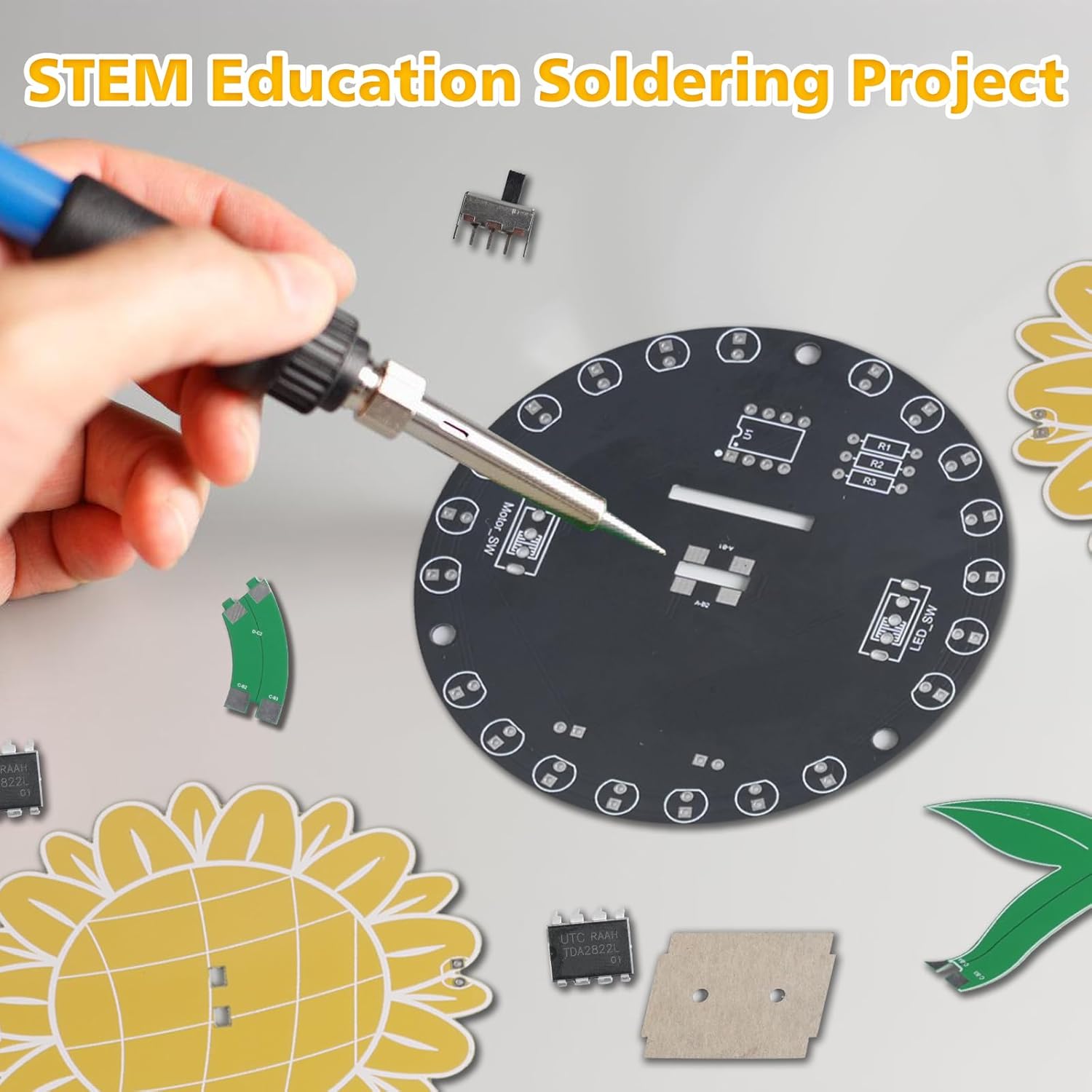 Light Chasing Sunflower Solder - Diy Electronics Gift Ideas recension och pris