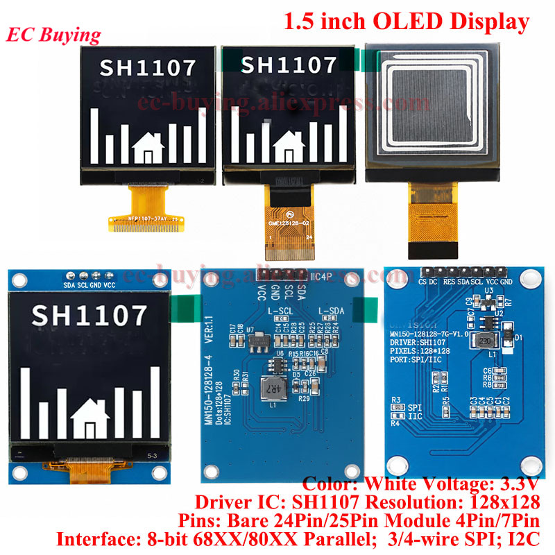 1.5 Inch OLED LCD White Displa - I2C Lcd Display recension och pris